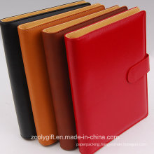 A5 PU Leather 6 Ring Binders Planner / PU Leather Ring Binders Organizer with Card Slots and Flap Snap Closure